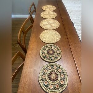 Set of Vintage Handcrafted Woven Wicker Coaster Trivets